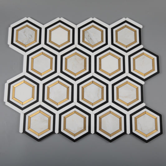 Calacatta Brass Mosaic