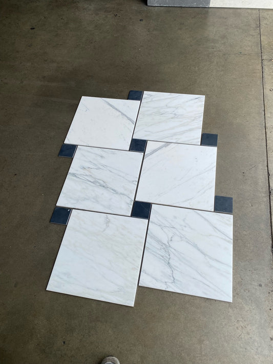 Calacatta Gold Floor Tile With Nero Marquina