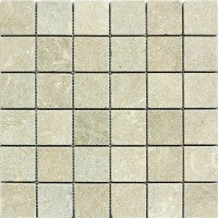 Mosaico de piedra caliza de algas marinas, pulido, 5 x 5 cm