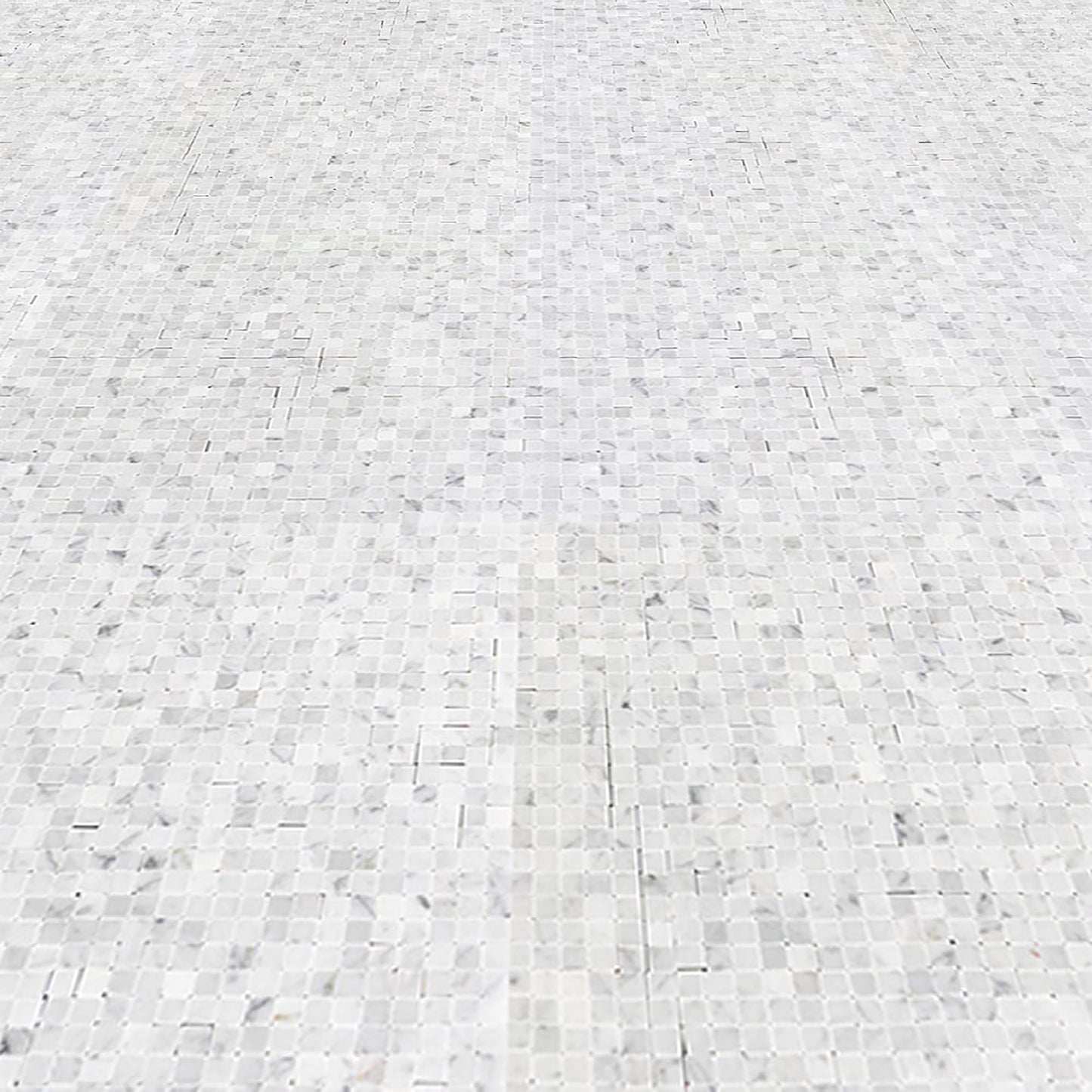 Carrara 3/8" x 3/8" Interlock Marble Polished 12" x 12" 3/8" Waterjet Mosaic