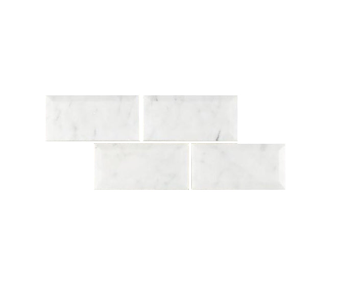 Carrara Italian Deep Beveled Wall Tile 3" x 6"