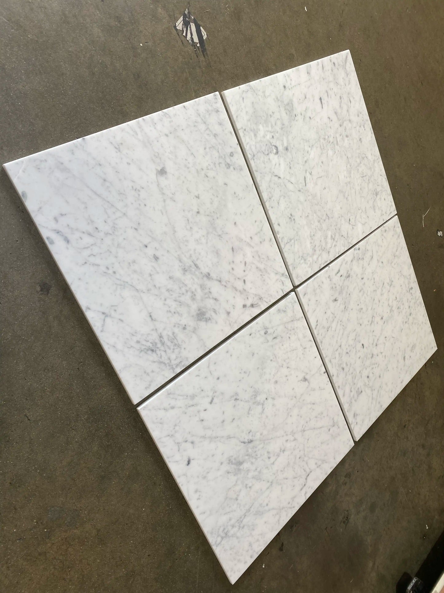 Azulejo blanco italiano Carrara para pared y suelo, 40,6 x 40,6 cm