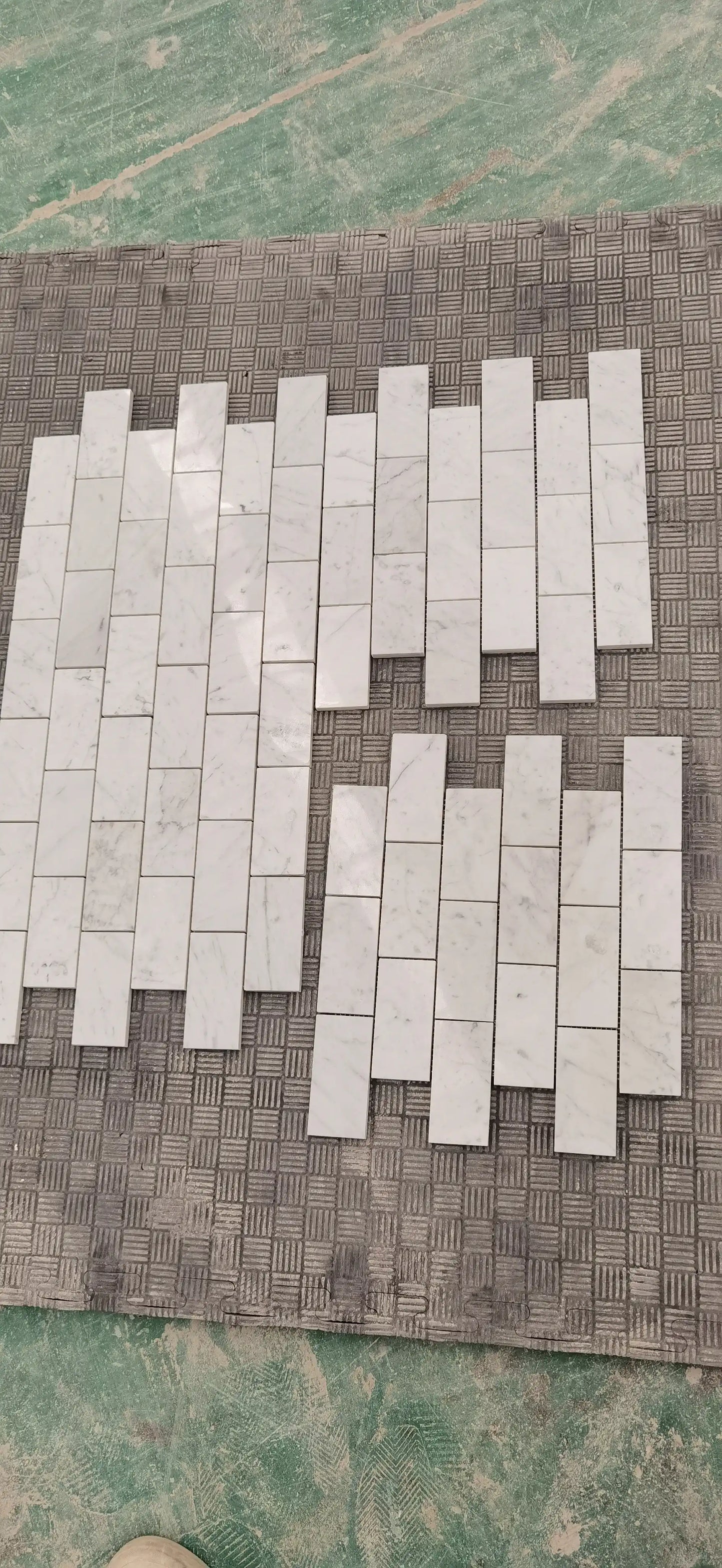 Azulejo de pared con mosaico de ladrillo italiano Carrara para salpicadero, 2" x 4"