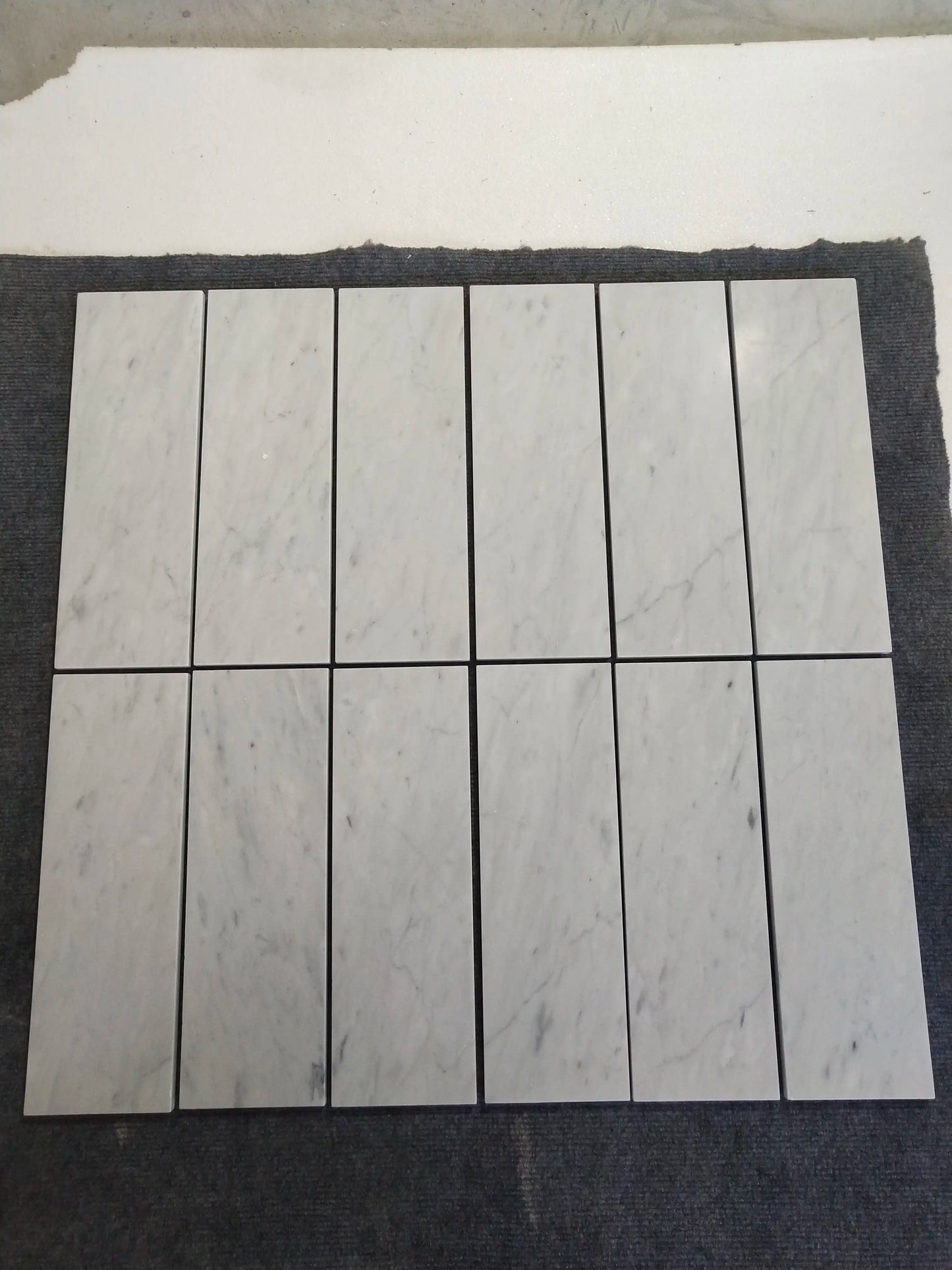 Azulejo blanco italiano Carrara para pared y suelo de 2 x 8 pulgadas