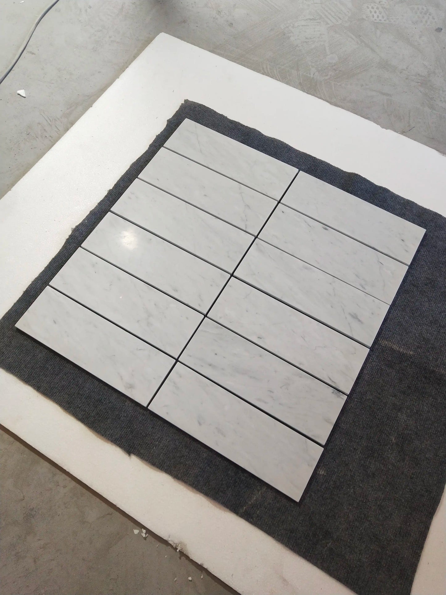 Azulejo blanco italiano Carrara para pared y suelo de 2 x 8 pulgadas