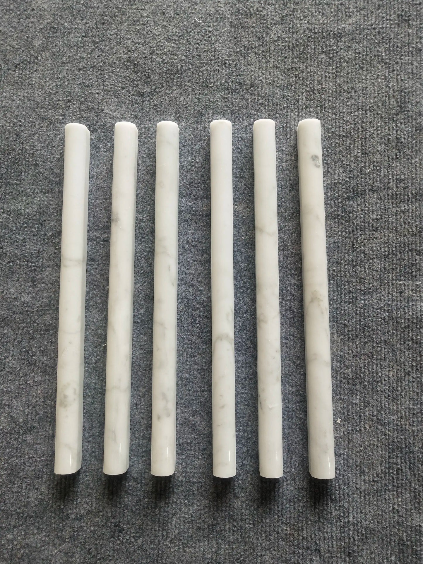 Carrara Italian White Bullnose Liner Trim Tile 3/4" x 12"