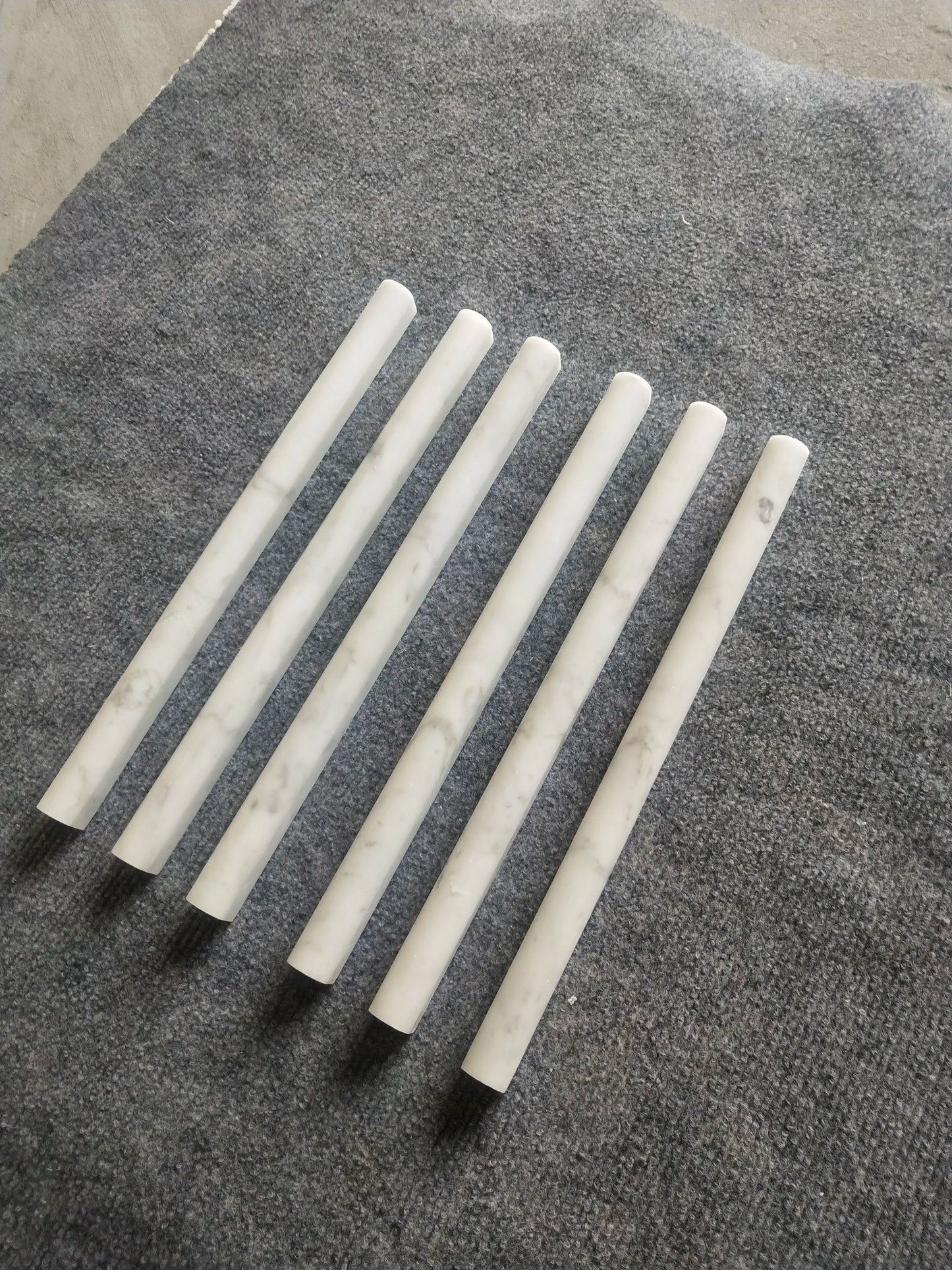 Carrara Italian White Bullnose Liner Trim Tile 3/4" x 12"