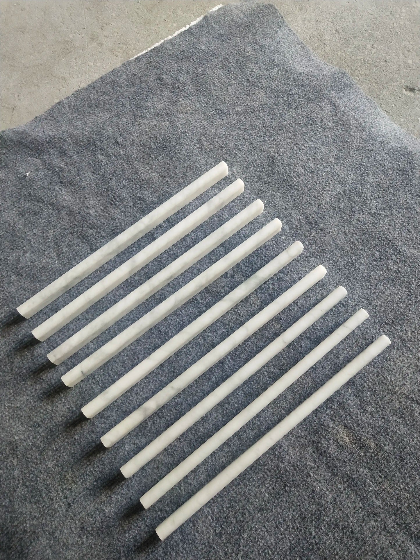 Carrara Italian White Pencil Liner Trim Tile  1/2" x 12"