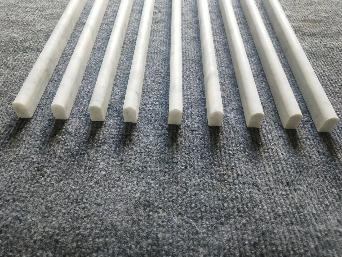 Carrara Italian White Pencil Liner Trim Tile  1/2" x 12"