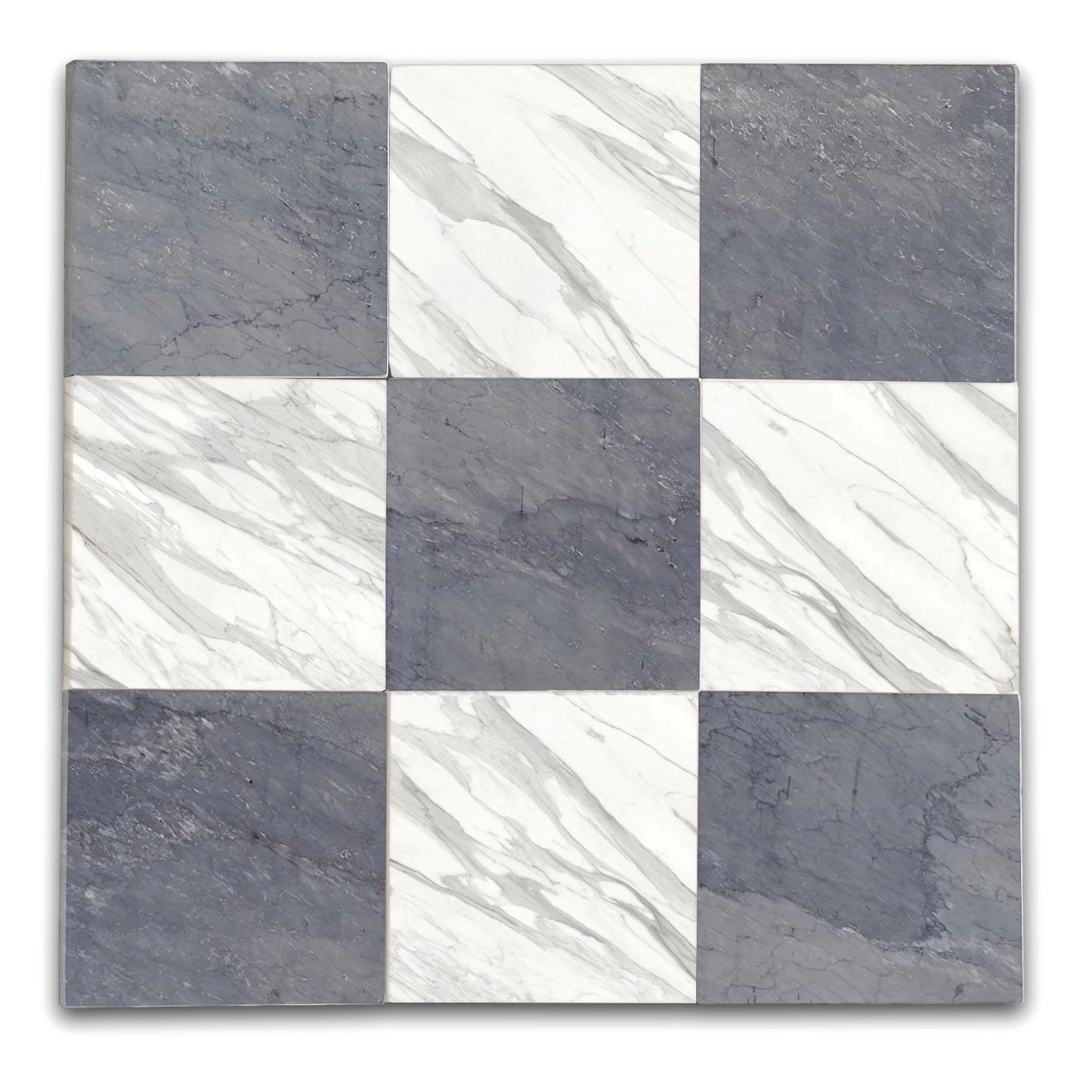 Azulejo de damas con Bardiglio - Calacatta Gold pulido de 30 x 30 cm