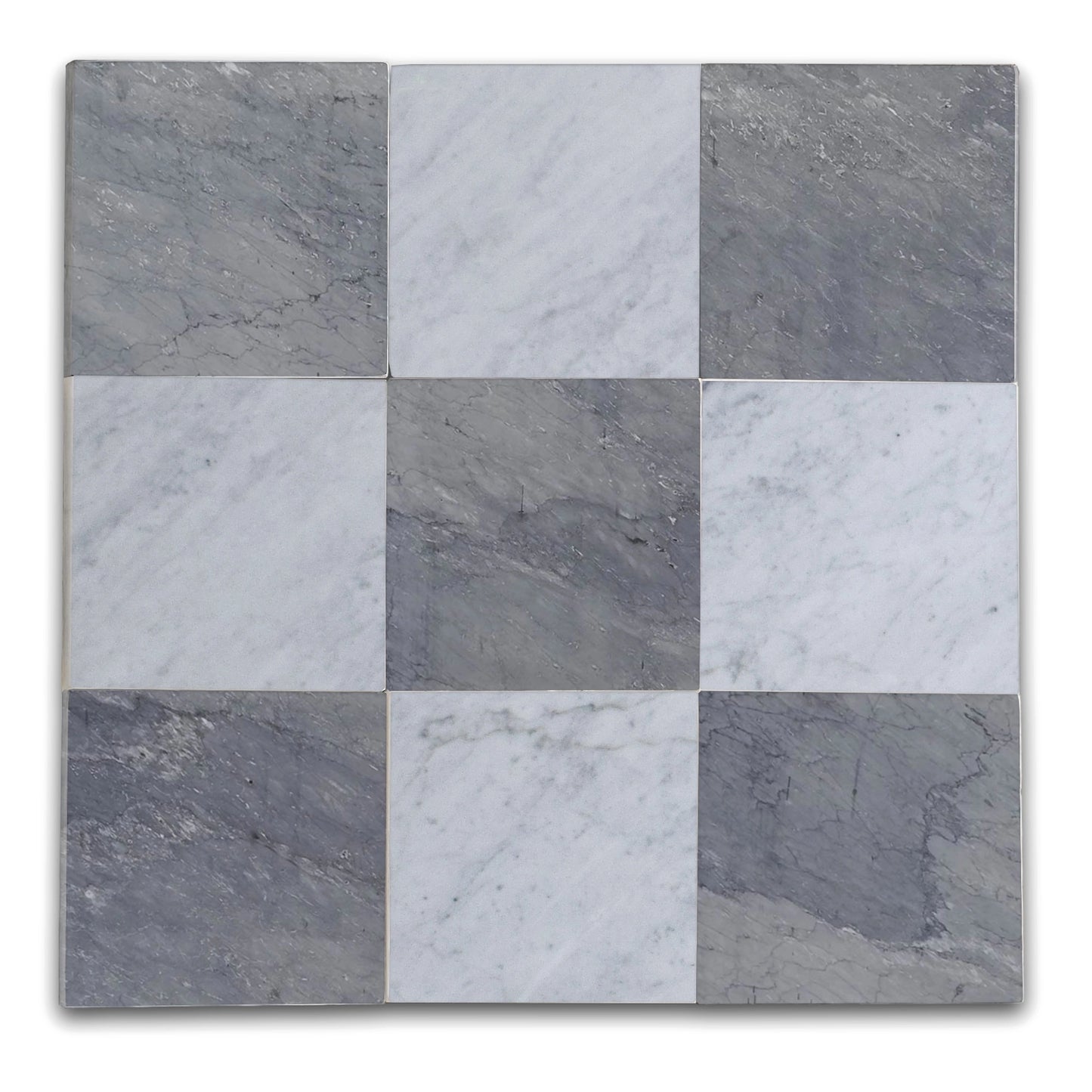 Azulejo pulido de damas con Bardiglio - Blanco Carrara de 45 x 45 cm