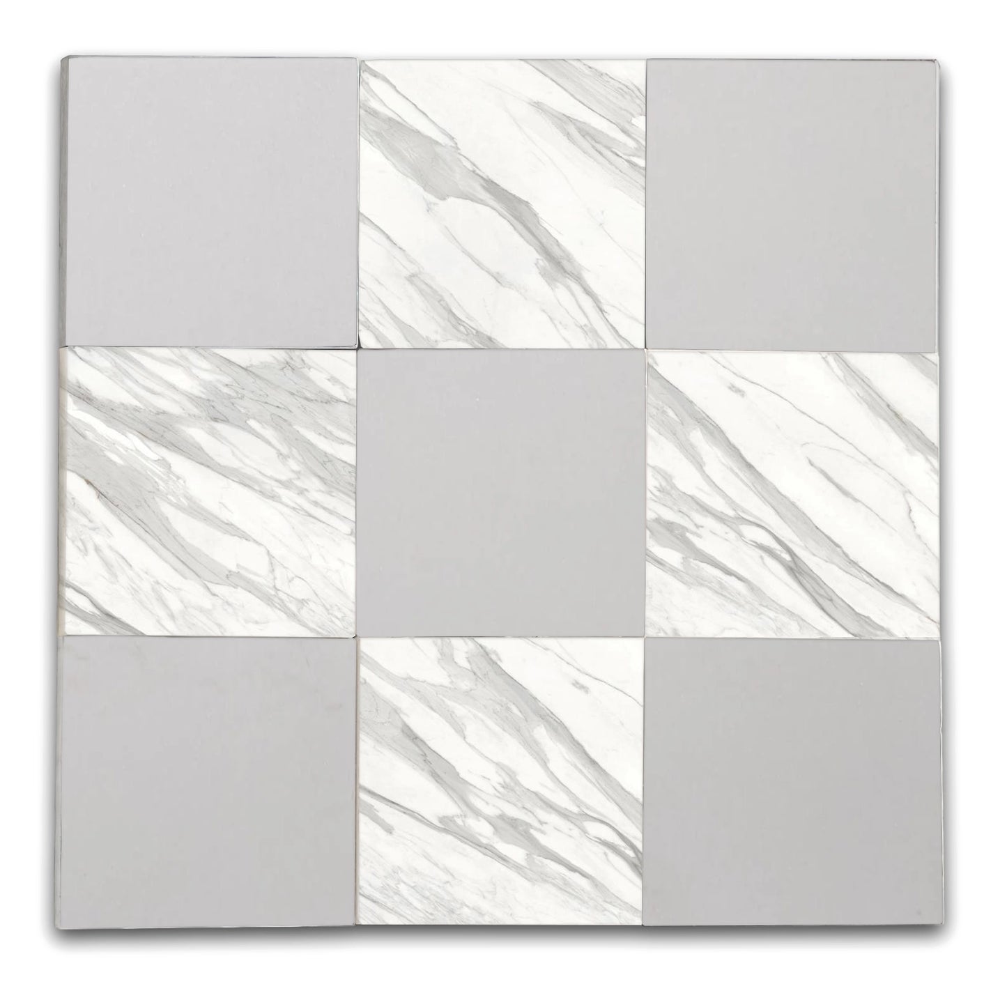 Checkers With Thassos White - Calacatta Gold