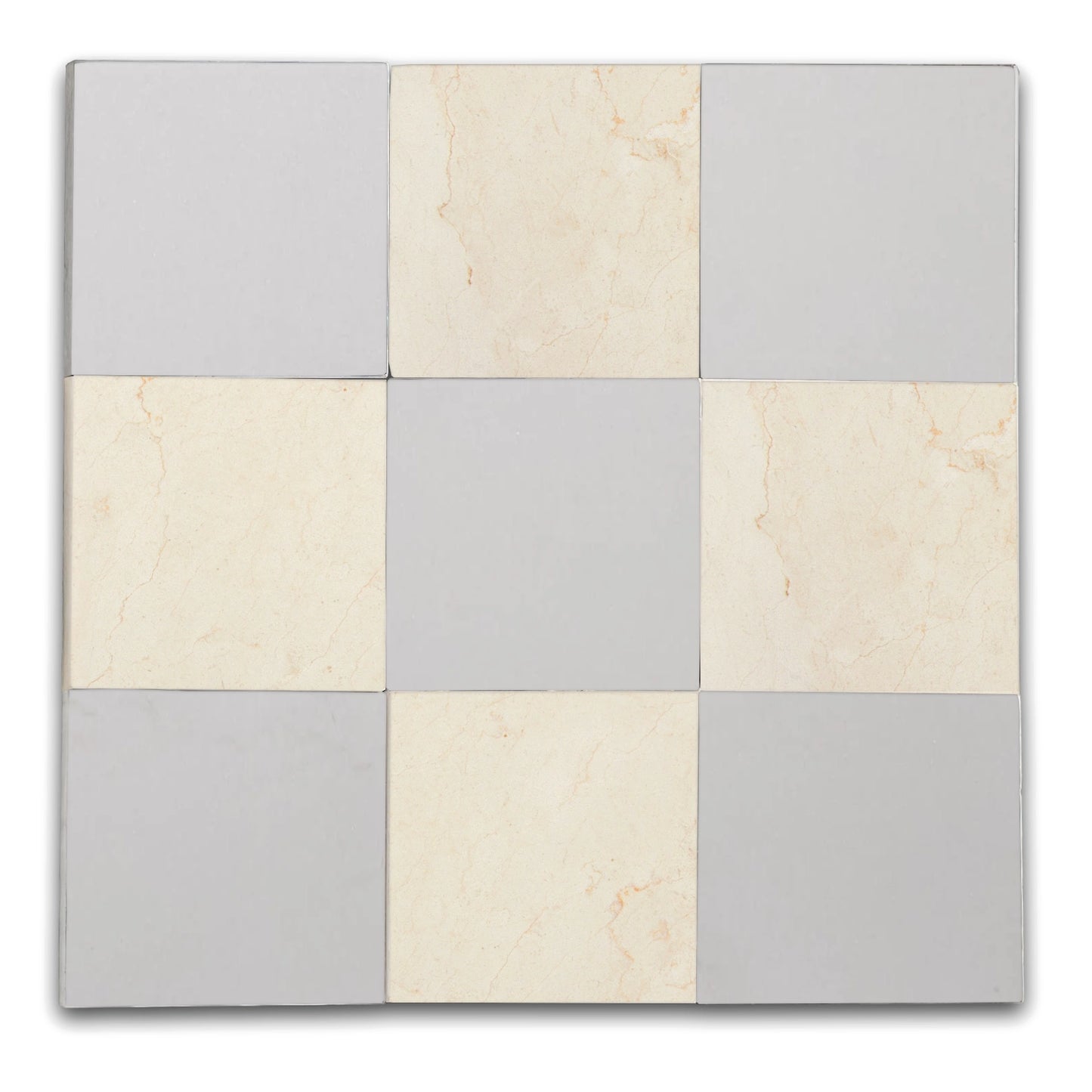Checkers With Thassos White - Crema Marfil