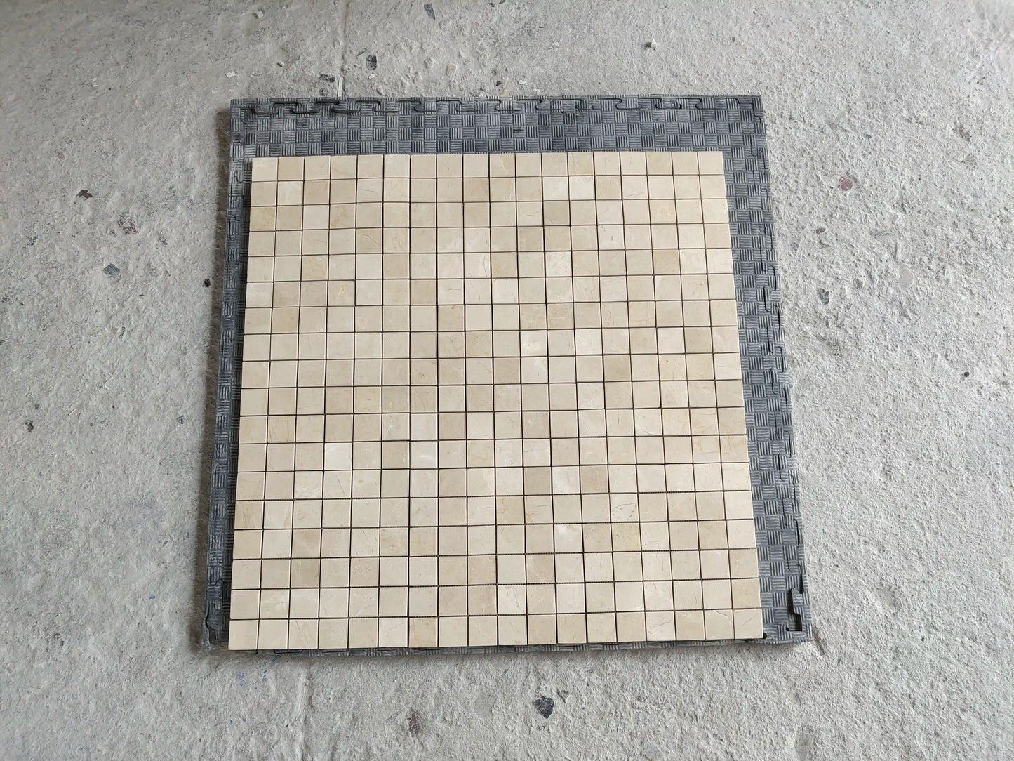Azulejo de mosaico cuadrado de mármol crema de 2 x 2 pulgadas