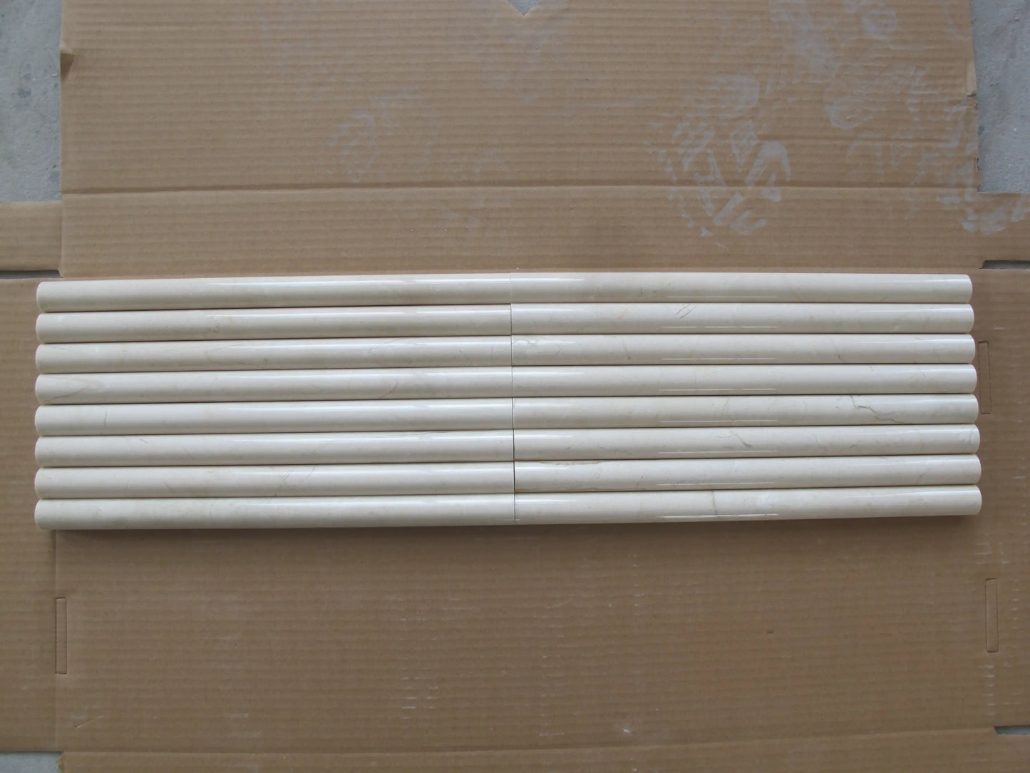 Crema Marfil Polished Bullnose Liner Trim Tile 3/4x12"