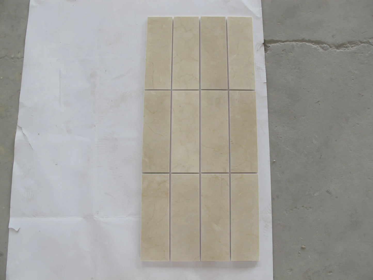 Azulejo de pared y piso pulido Crema Marfil de 4 x 12 pulgadas