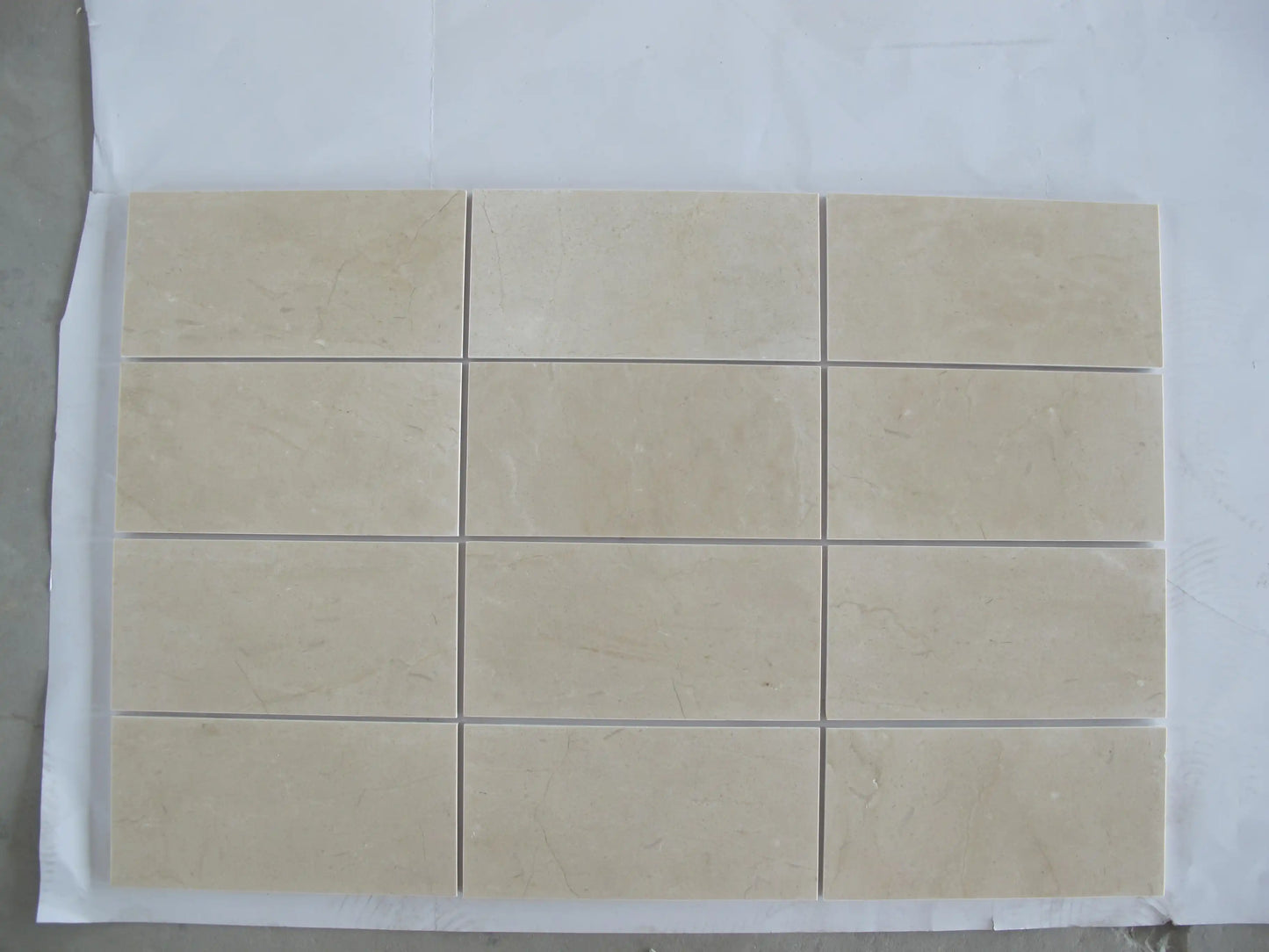 Azulejo de pared y piso pulido Crema Marfil de 6 x 12 pulgadas