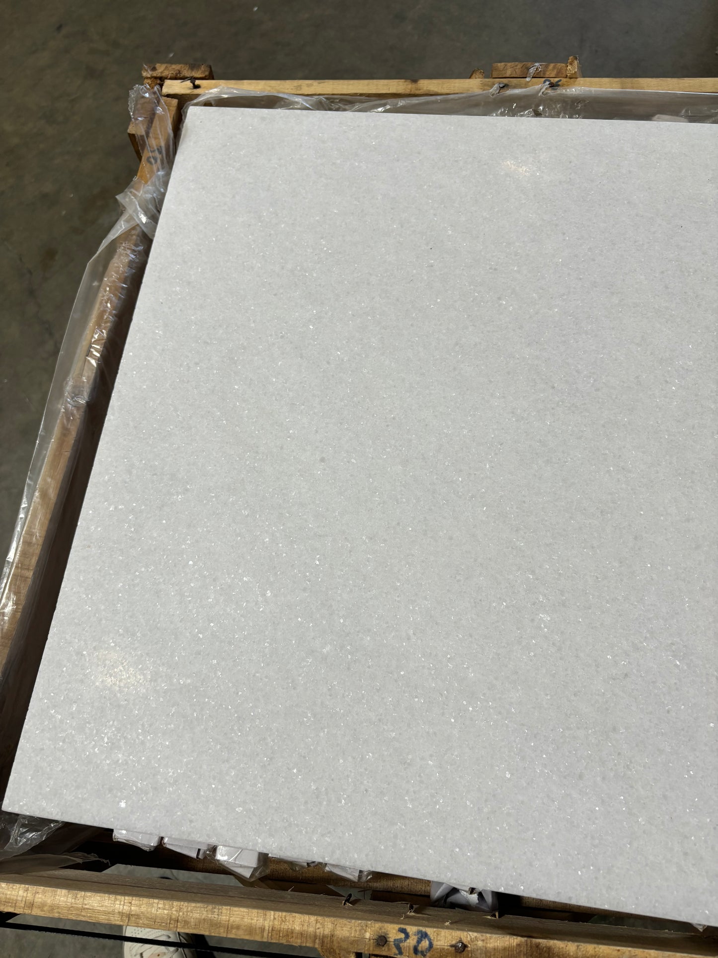 Crystal White Marble Tile Honed 24" x 24" 3/8" Tile