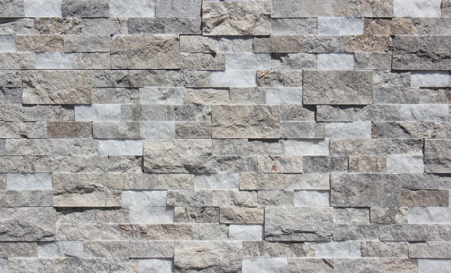 Silver Crystal Travertine/Marble Split Face 6" x 24" Random Ledger