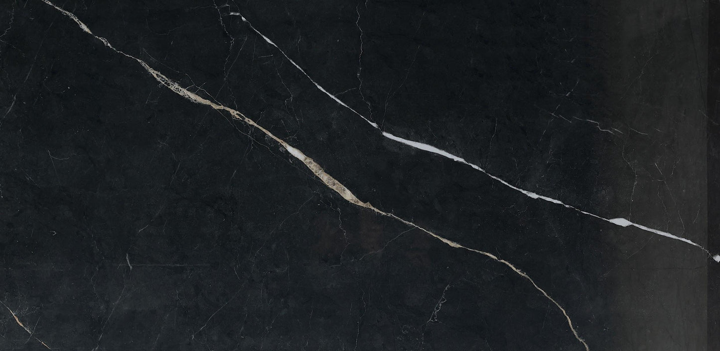 Large Format Porcelain Tile Polished 24" x 48" 1/3" ESSENZA BLACK