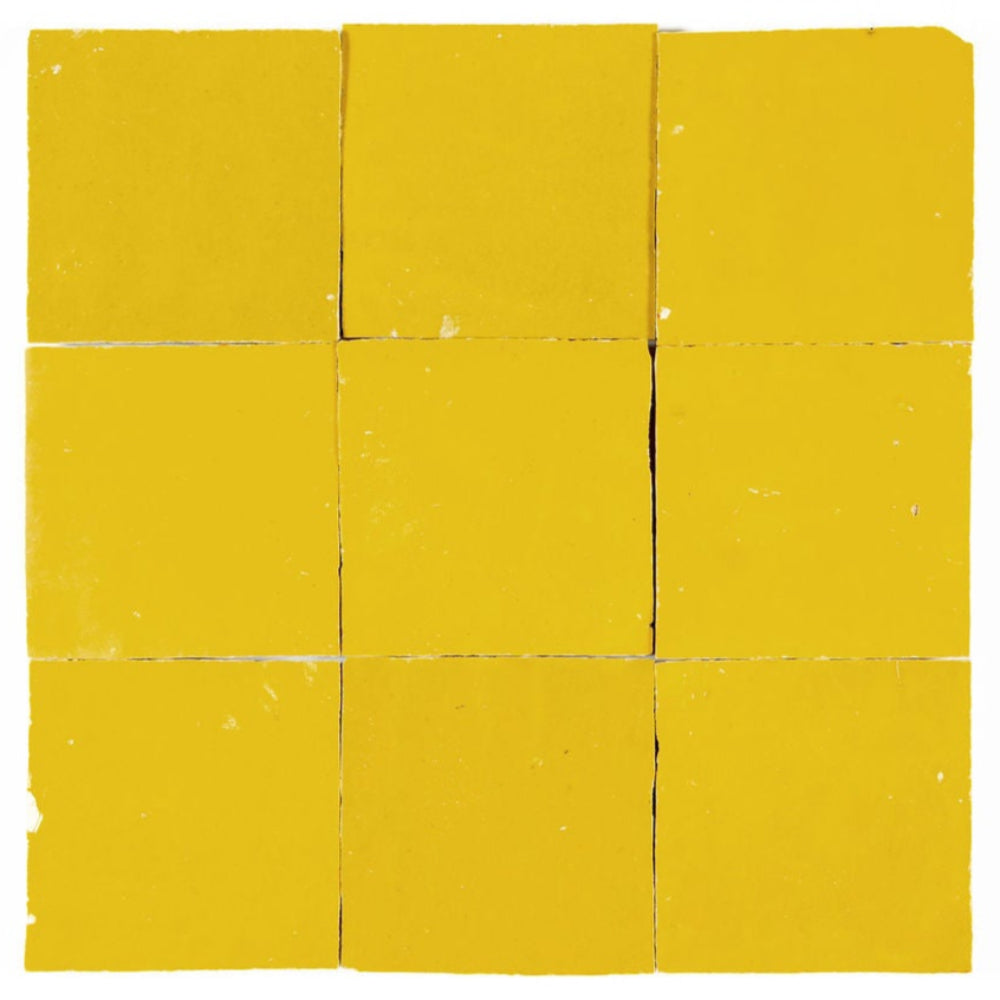Sunflower Zellige Ceramic 4x4 Square Wall Tile