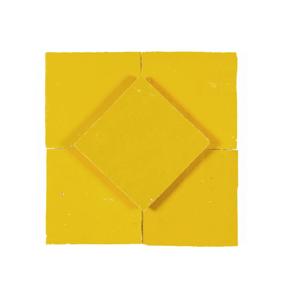 Sunflower Zellige Ceramic 4x4 Square Wall Tile