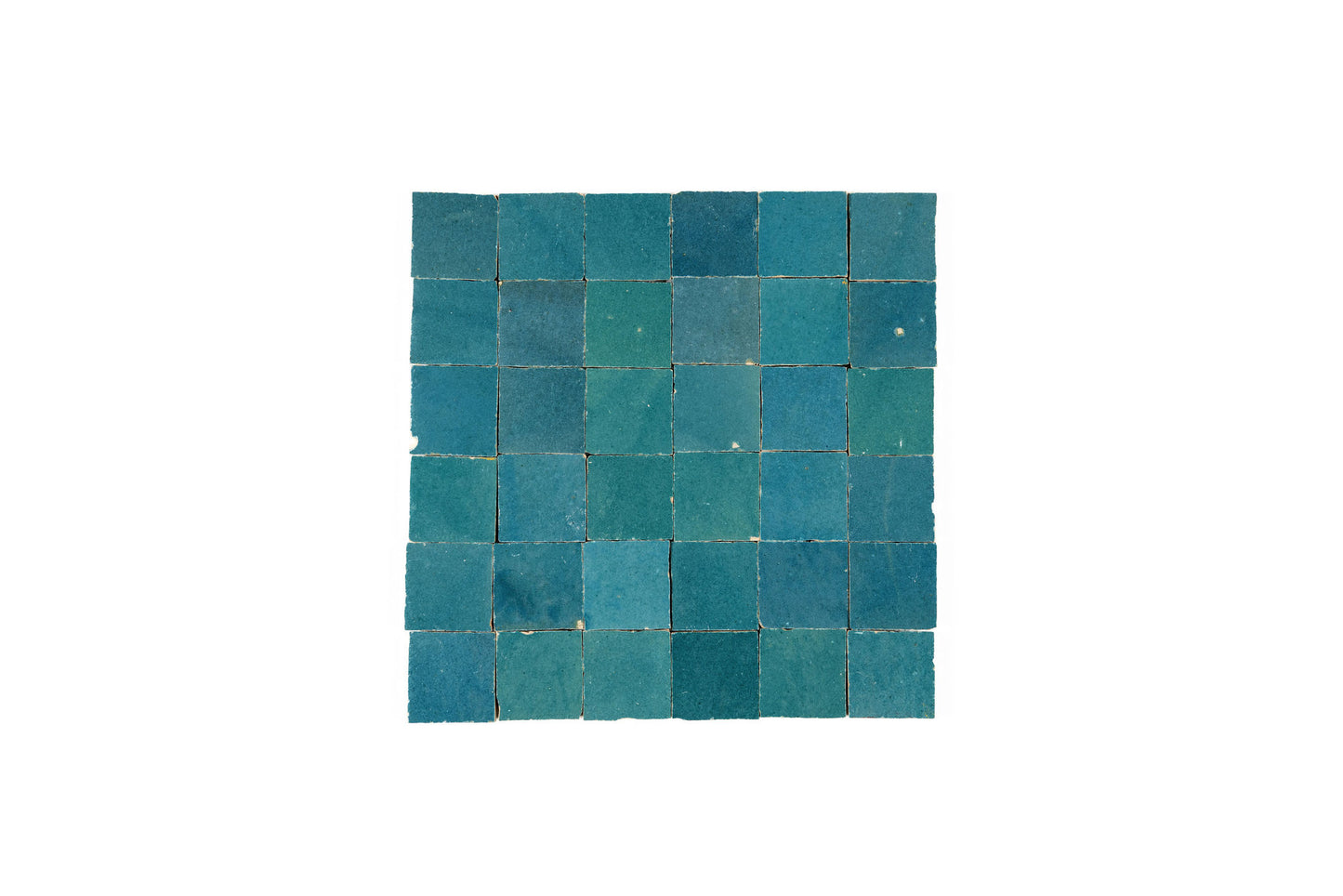 Turquoise Zellige Ceramic 2x2 Square Wall Mosaic Tile
