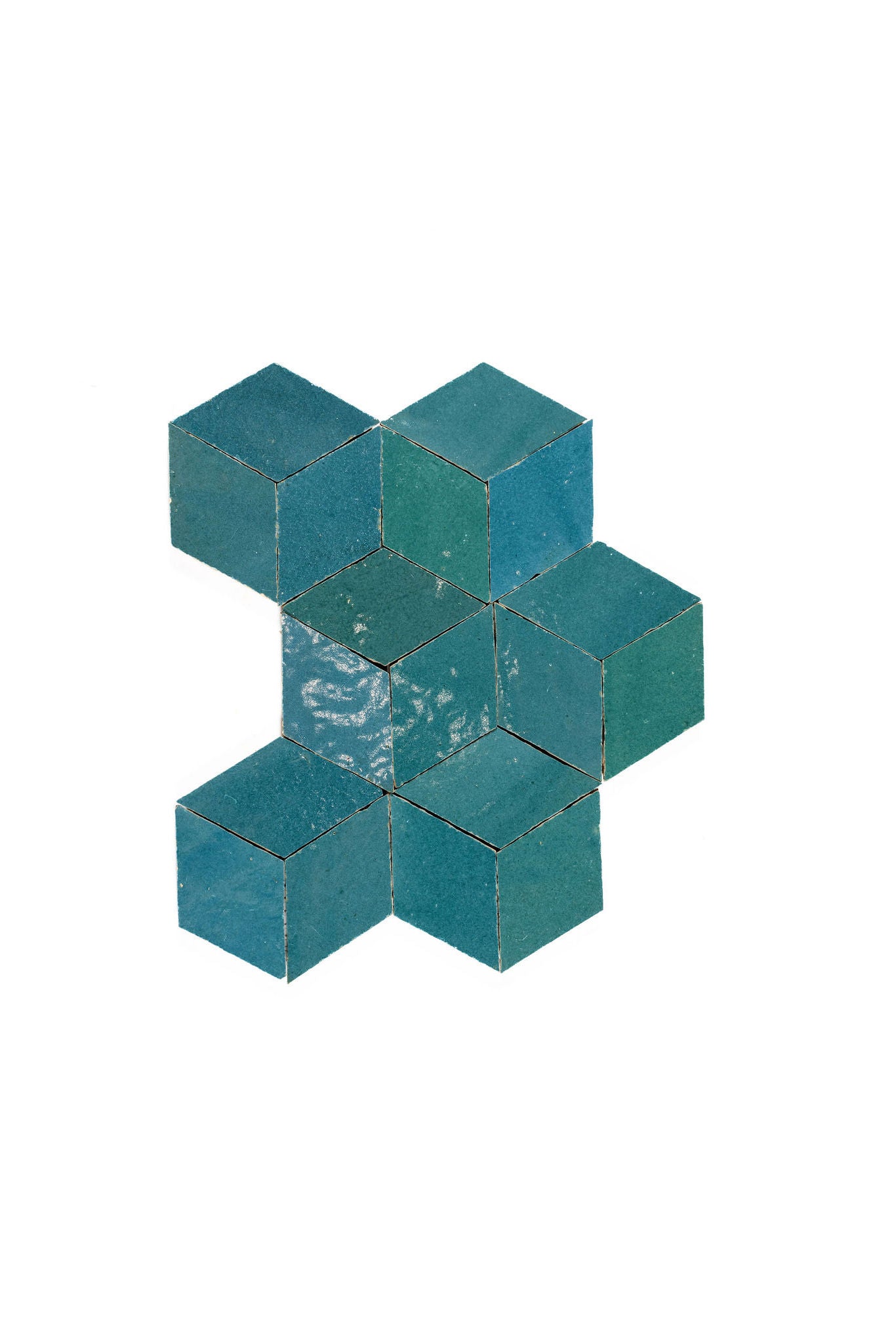 Cubes Zellige Ceramic Wall Mosaic Tile