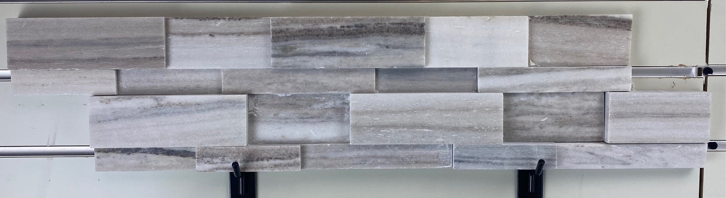 Mármol con veta de madera pulido, 6" x 24", diseño aleatorio 3D