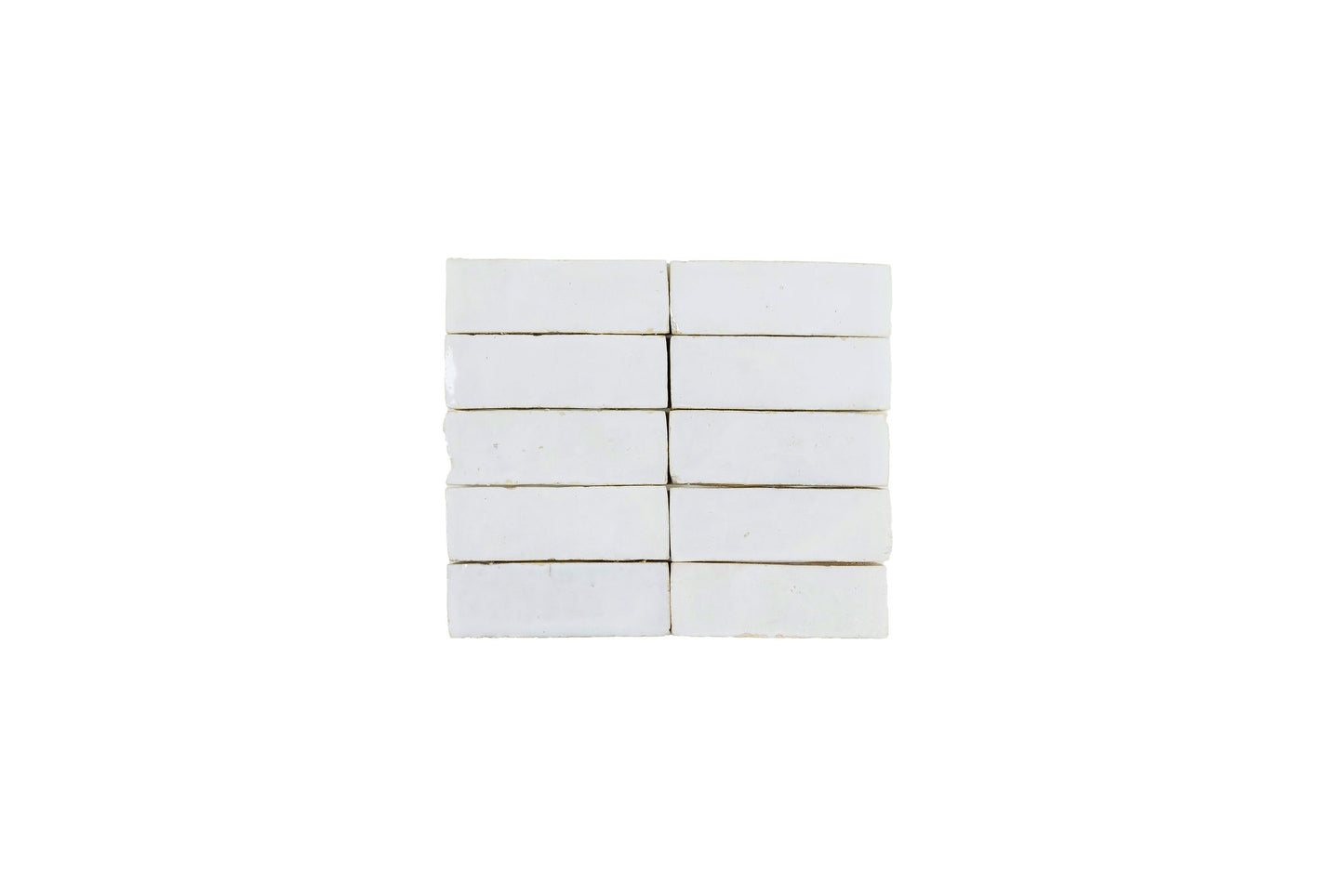 Azulejo de pared de cerámica Zellige blanco de 2 x 5,5