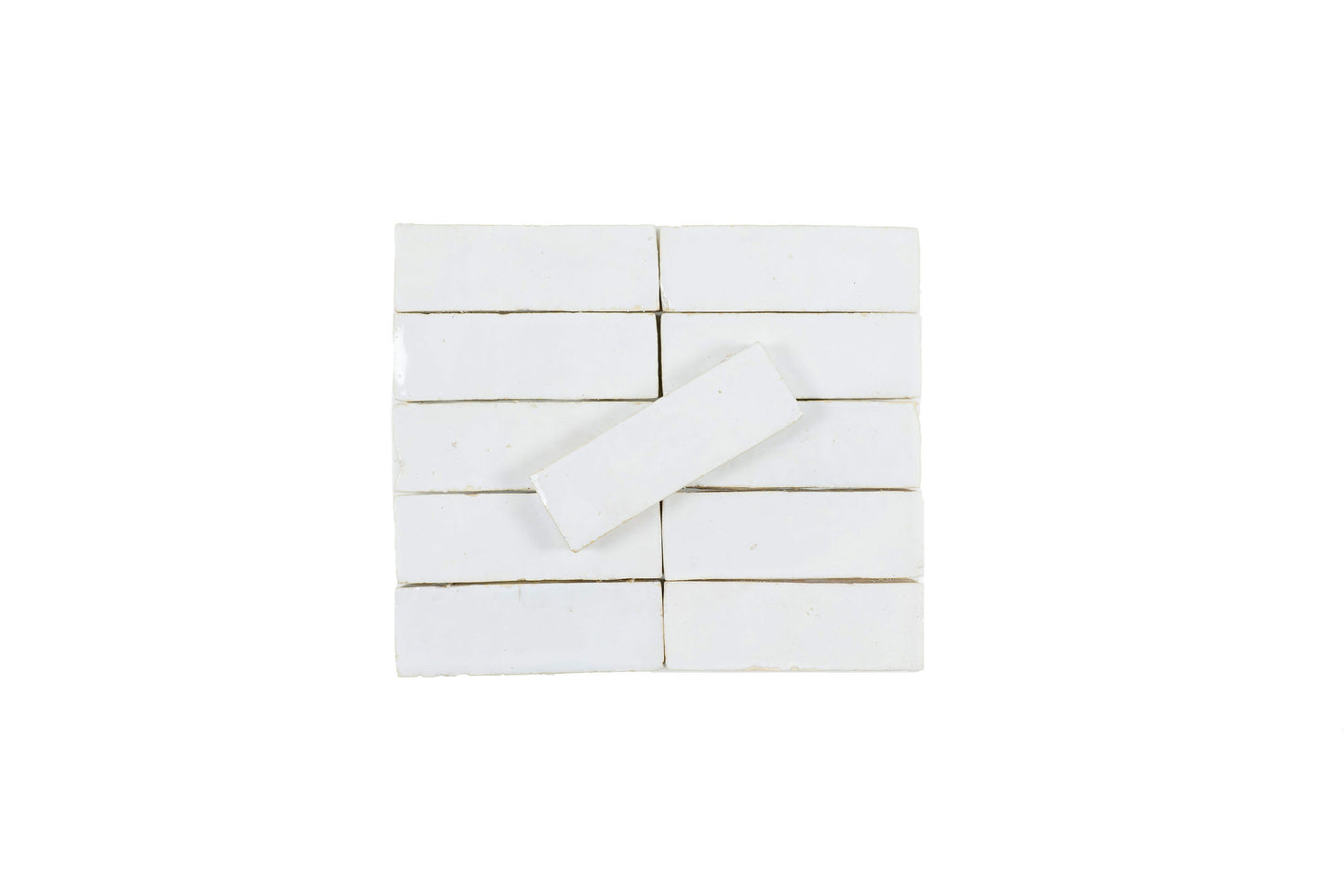 Azulejo de pared de cerámica Zellige blanco de 2 x 5,5