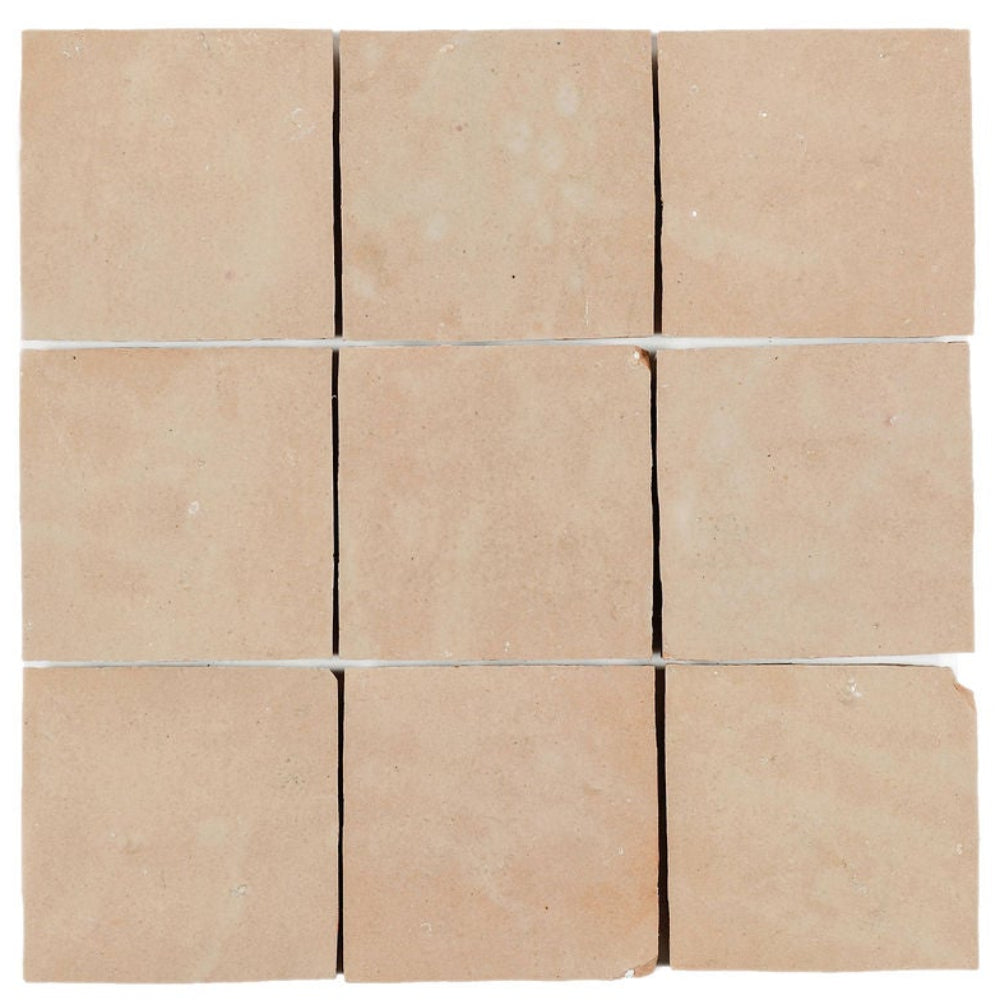 Mocha Zellige Ceramic 4x4 Square Wall Tile
