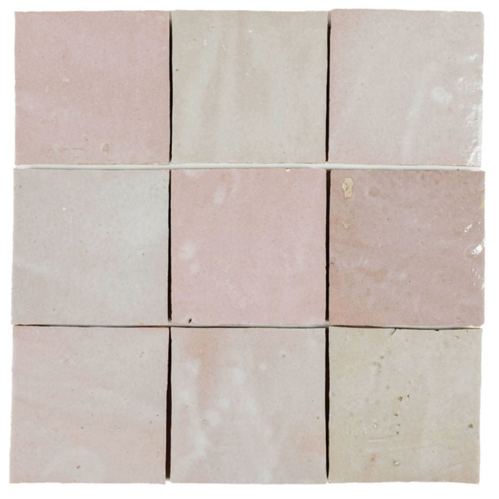 Taupe Zellige Ceramic 4x4 Square Wall Tile