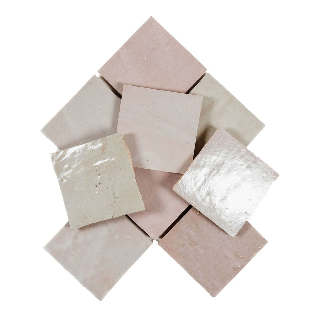 Taupe Zellige Ceramic 4x4 Square Wall Tile