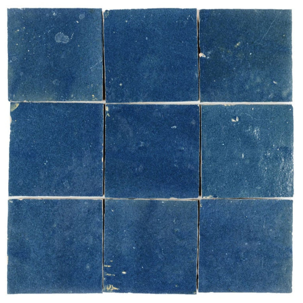 Deep Ocean Zellige Ceramic 4x4 Square Wall Tile
