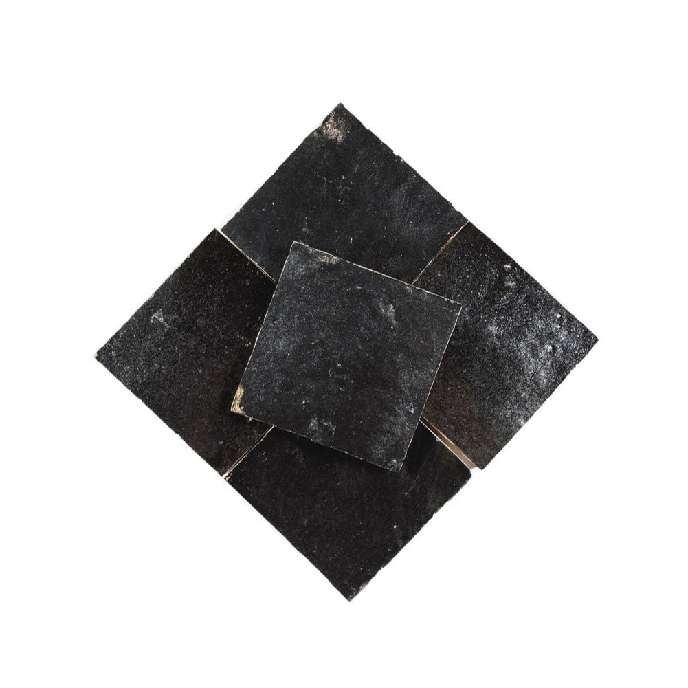 Charcoal Zellige Ceramic 4x4 Square Wall Tile