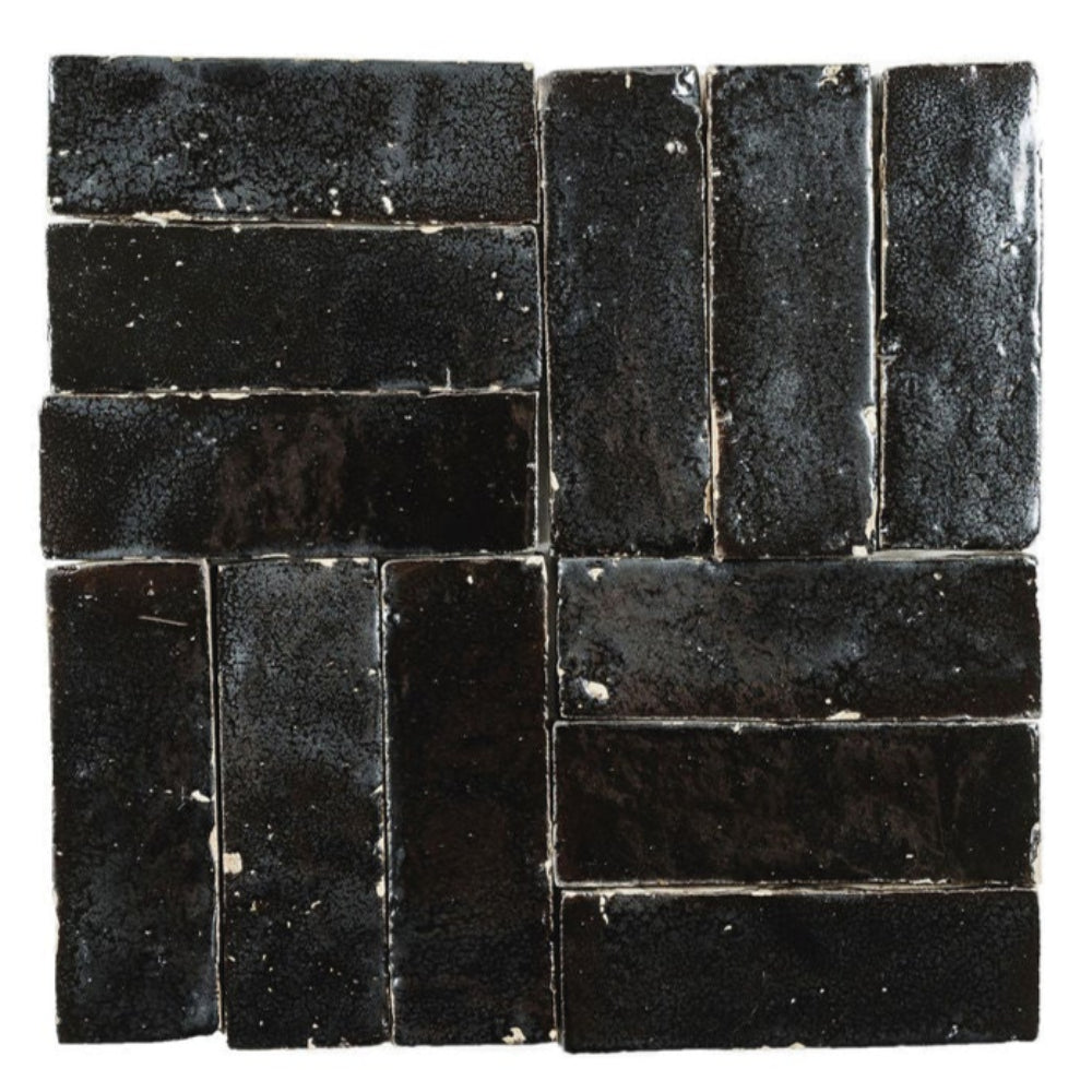 Charcoal Zellige Ceramic 2x5.5 Wall Tile