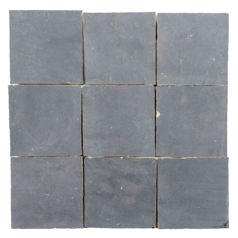 Grey Zellige Ceramic 4x4 Square Wall Tile