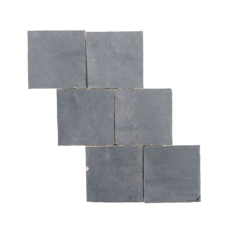 Grey Zellige Ceramic 4x4 Square Wall Tile