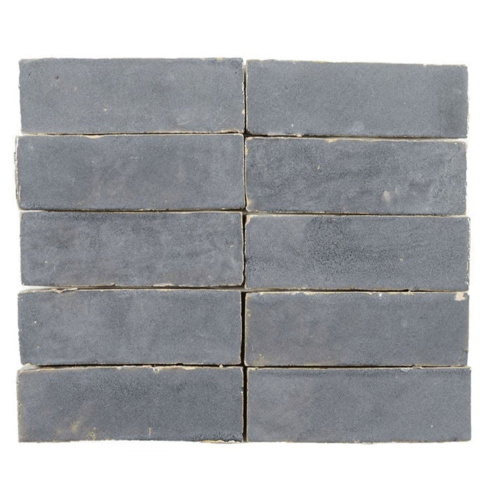 Grey Zellige Ceramic 2x5.5 Wall Tile