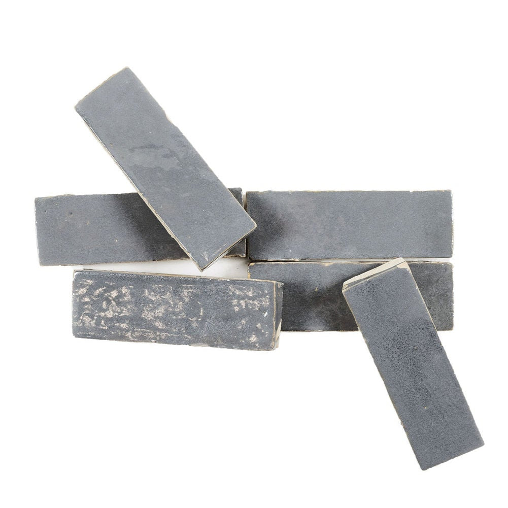 Grey Zellige Ceramic 2x5.5 Wall Tile
