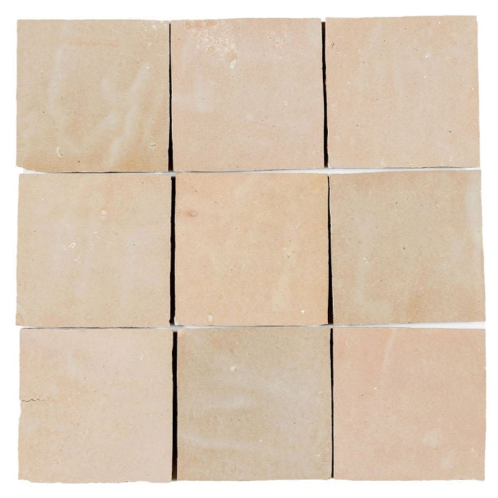 Cappuccino Zellige Ceramic 4x4 Square Wall Tile