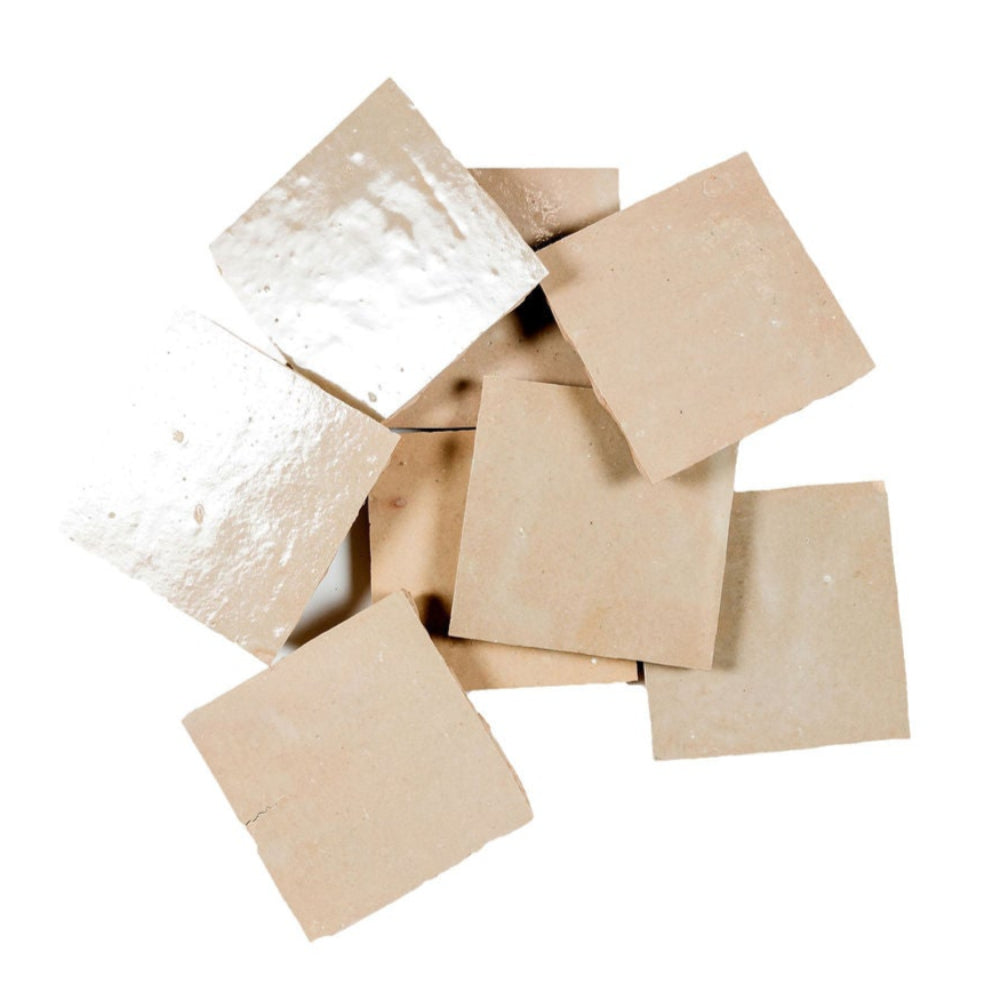 Cappuccino Zellige Ceramic 4x4 Square Wall Tile