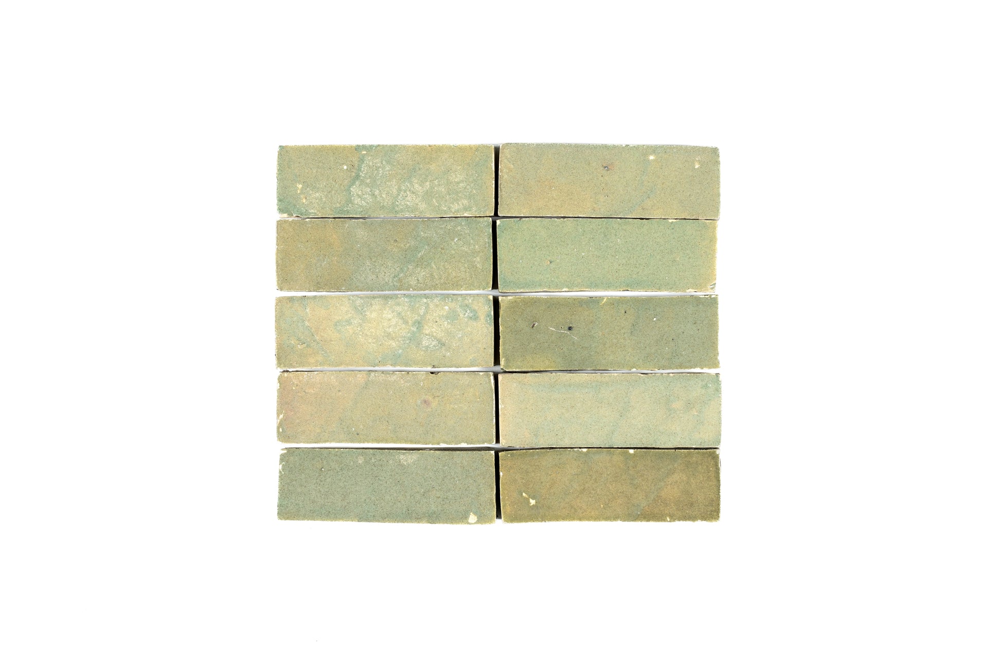 Pastel Green Zellige Ceramic 2x5.5 Wall Tile