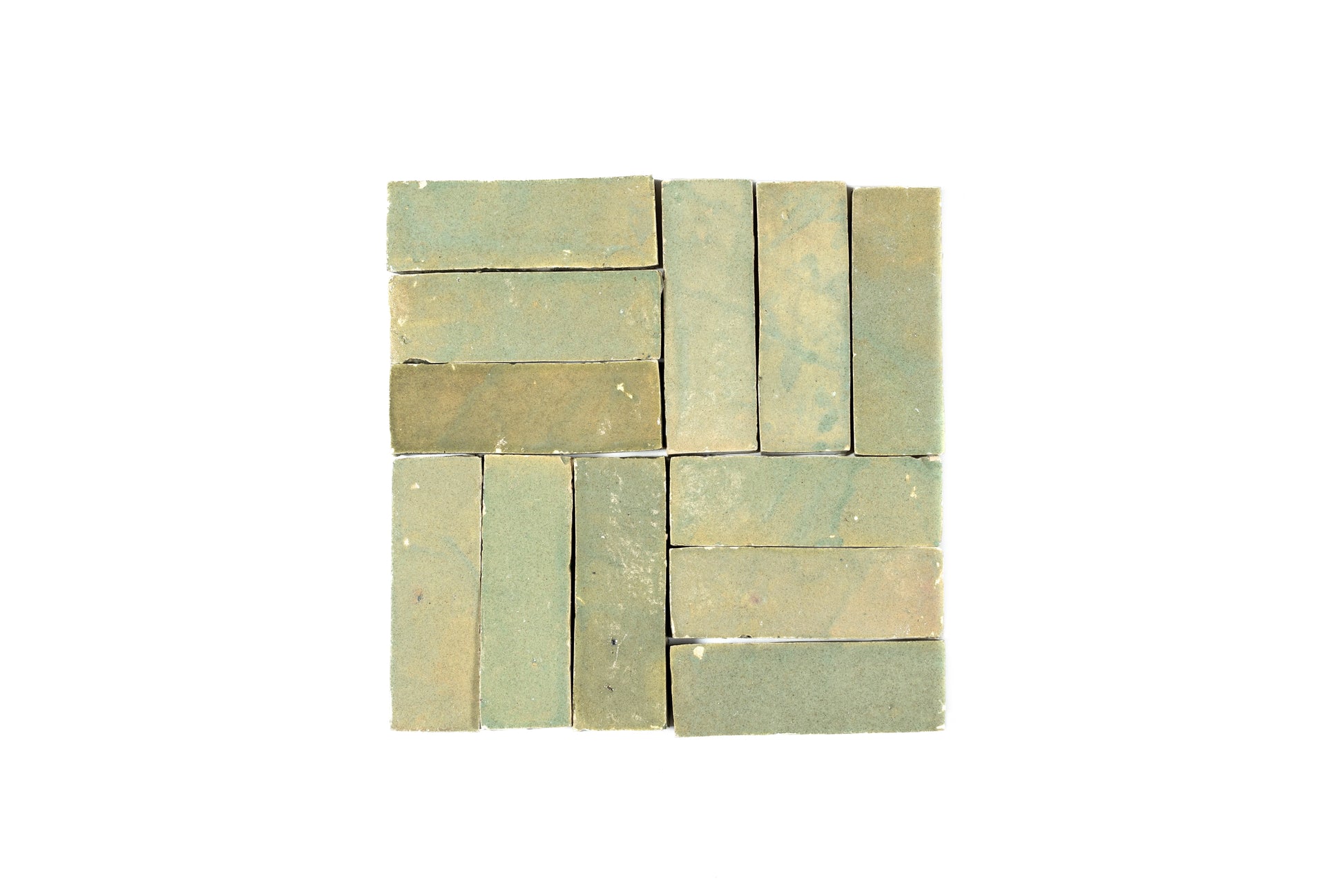 Pastel Green Zellige Ceramic 2x5.5 Wall Tile