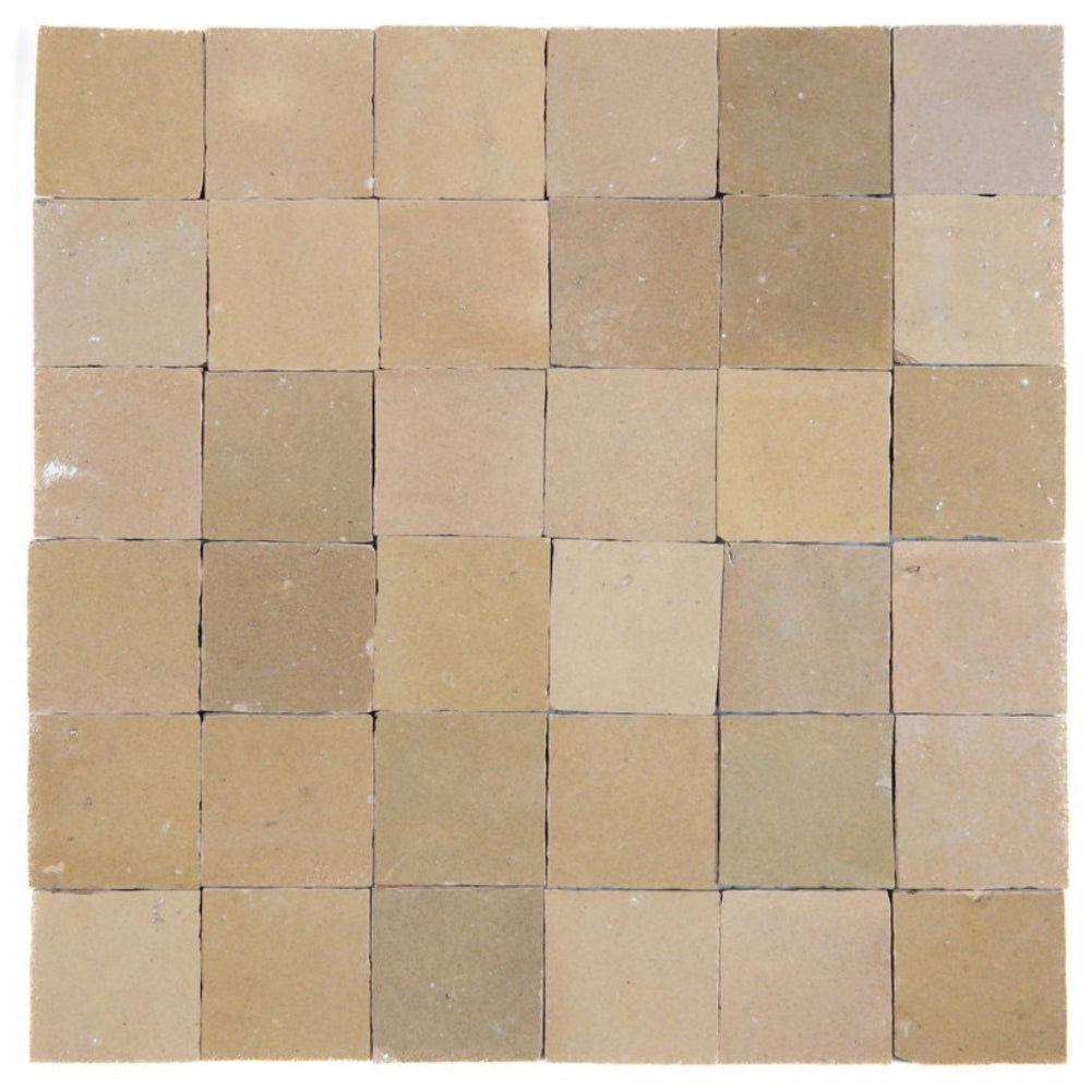 Cappuccino Zellige Ceramic 2x2 Square Wall Mosaic Tile
