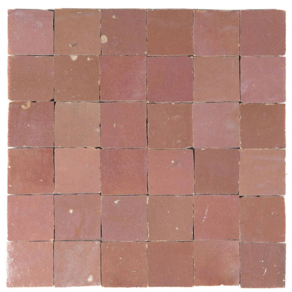 Terracota Zellige Ceramic 2x2 Square Wall Mosaic Tile