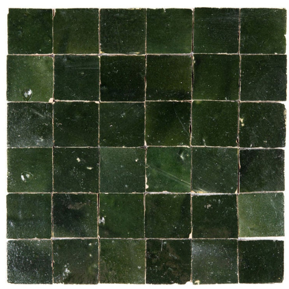 Forest Zellige Ceramic 2x2 Square Wall Mosaic Tile