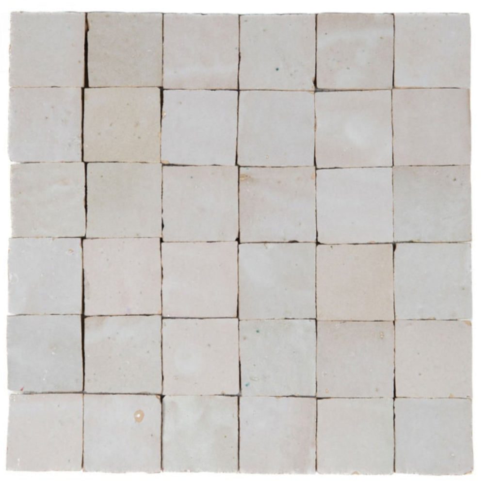Natural Beige Zellige Ceramic 2x2 Square Wall Mosaic Tile
