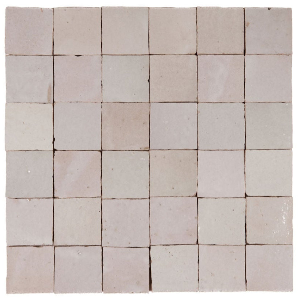 Taupe Zellige Ceramic 2x2 Square Wall Mosaic Tile